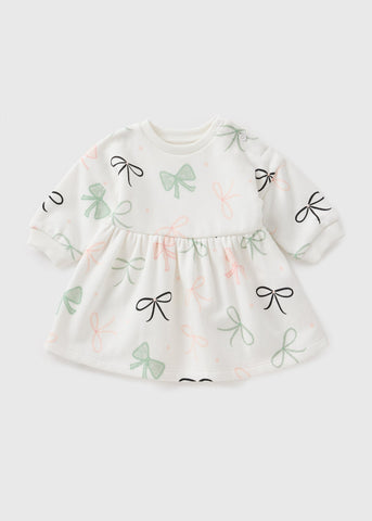 Girls Cream Bow Sweater Dress (Newborn-23mths) C321544