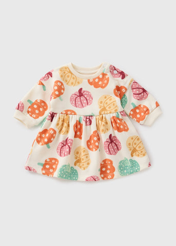 Baby Cream Pumpkin Sweater Dress (Newborn-23mths) C321546