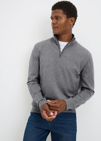 Grey Soft Touch 1/4 Zip Jumper M595683