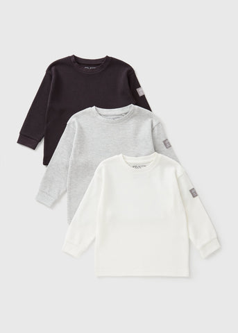 3 Pack Multicolour Waffle Long Sleeve Tops (1-7yrs) B100912