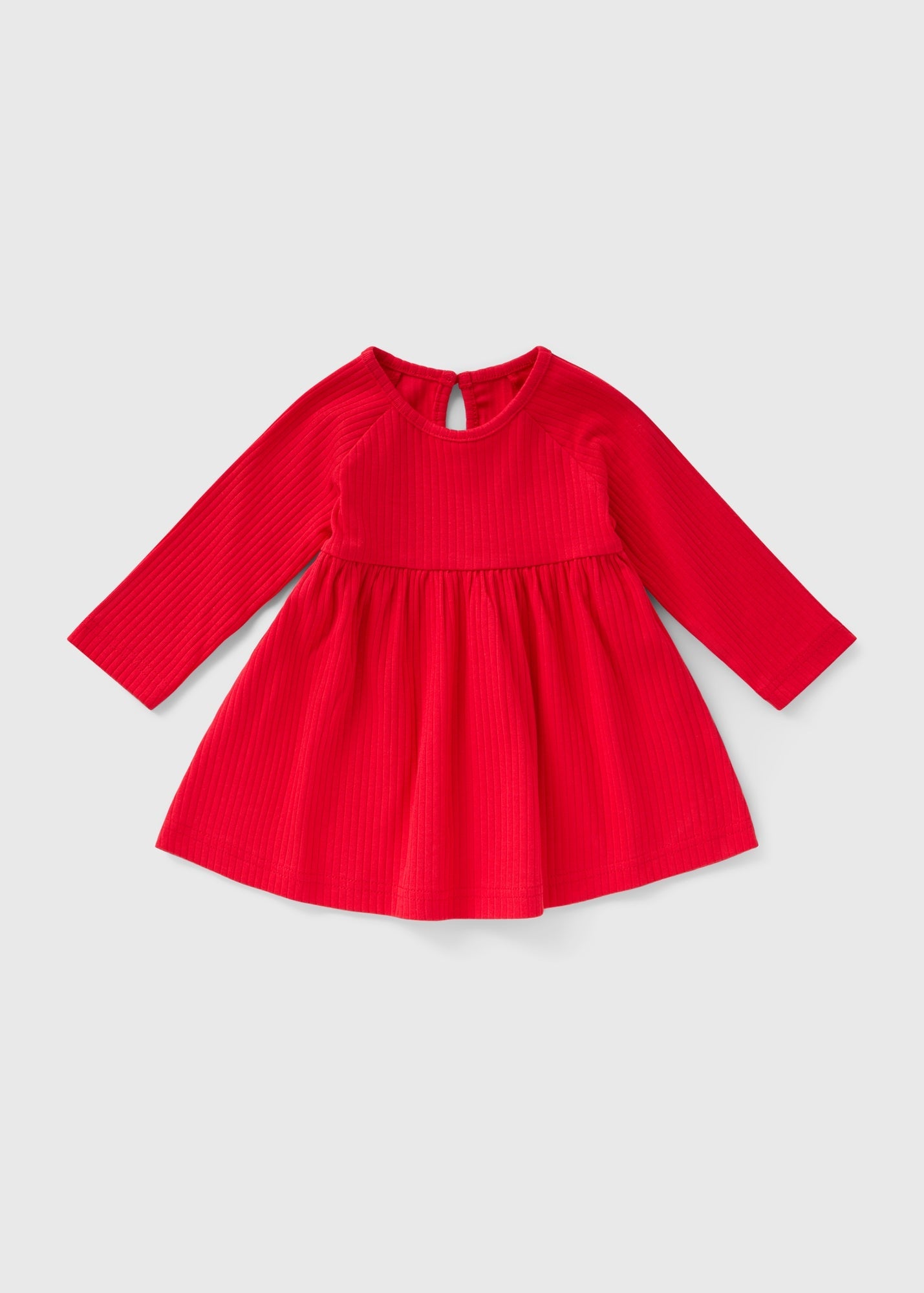 Baby Red Ribbed Dress (Newborn-23mths) C321556