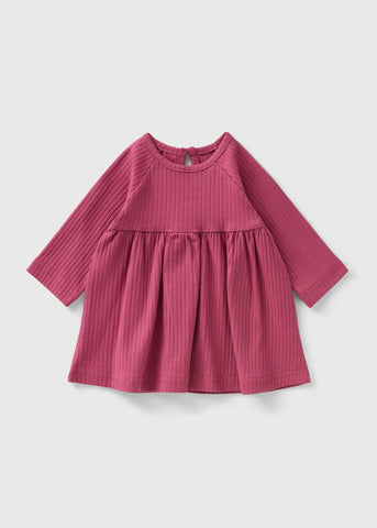 Baby Dark Pink Ribbed Dress (Newborn-23mths) C321557