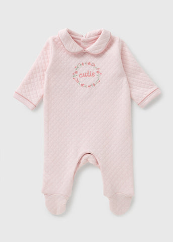 Baby Pink Cutie Quilted Sleepsuit (Newborn-23mths) C136711
