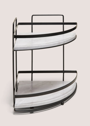 Black Marble Effect Tier Corner Caddy M815049