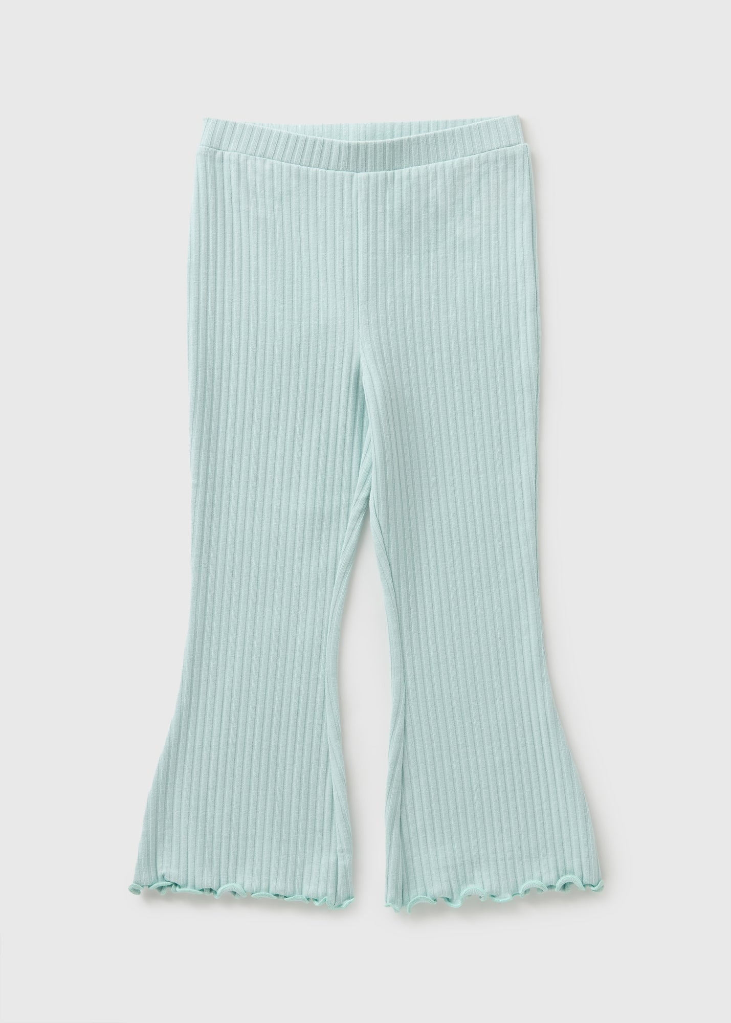 Girls Turquoise Ribbed Flare Leggings (1-7yrs) C269664