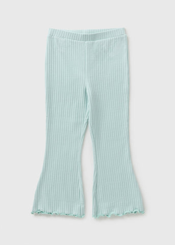 Girls Turquoise Ribbed Flare Leggings (1-7yrs) C269665