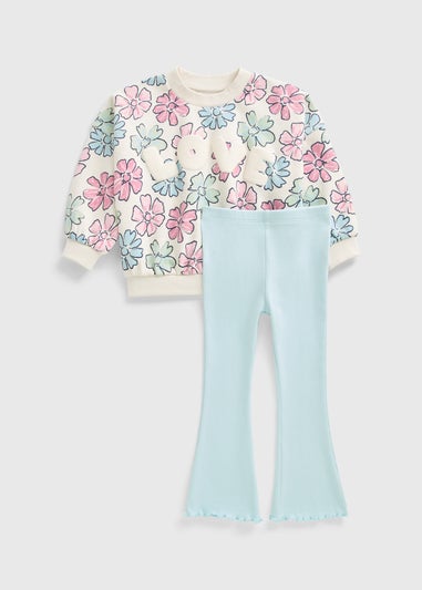 Girls Multicolour Love Floral Sweatshirt & Legging Set (1-7yrs) C272818