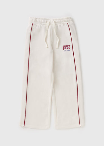 Girls Cream New York Wide Leg Joggers (7-15yrs) G403623