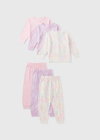 Girls Pink Unicorn Pyjama Sets (1-7yrs) C173381