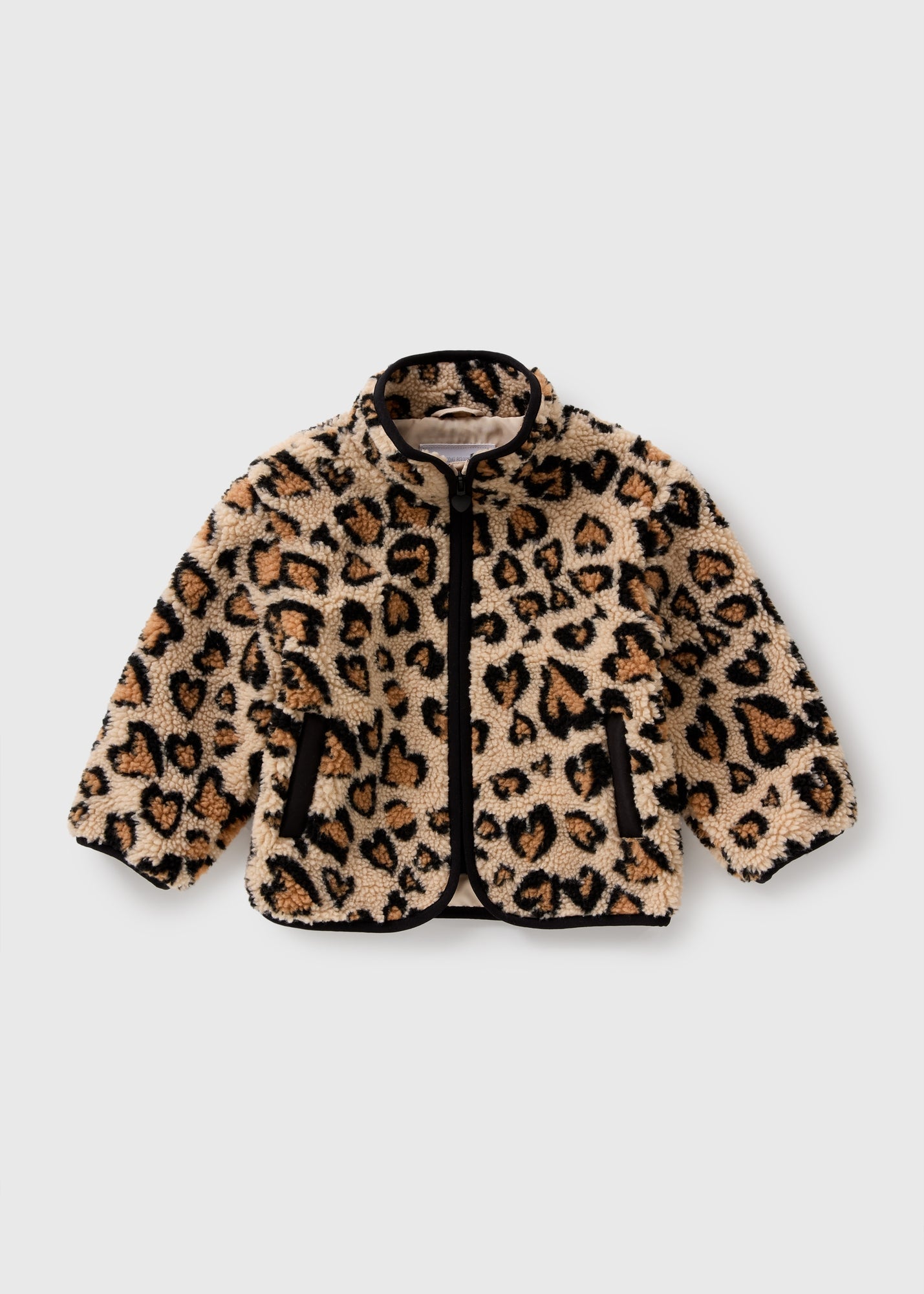Girls Brown Leopard Borg Jacket (1-7yrs) C304360
