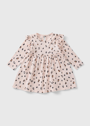Girls Pink Leopard Dress (Newborn-23mths) C321574