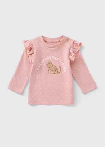 Baby Pink Cat Little Sister Top (Newborn-23mths) C321576