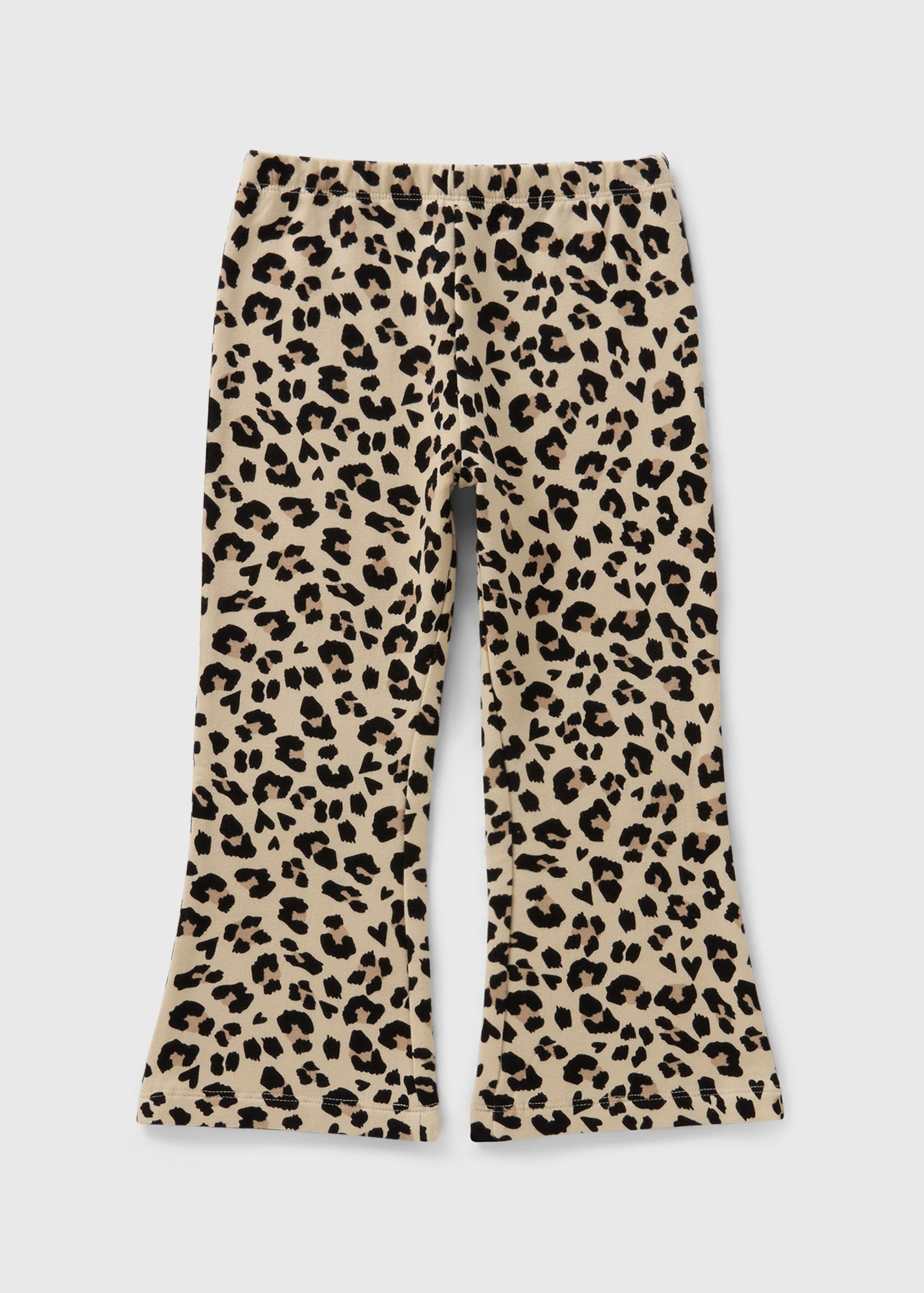 Girls Beige Leopard Print Flare Trousers (1-7yrs) C269671