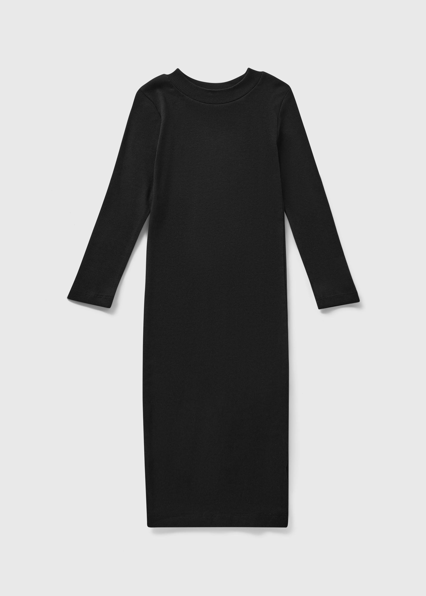 Girls Black Ribbed Dress (7-15yrs) G422825