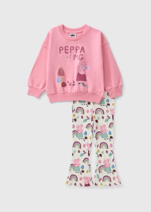 Girls Pink Peppa Pig Sweatshirt & Leggings Set (1-7yrs) C295941