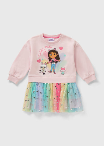 Gabbys Dollhouse Pink Mesh Sweater Dress (1-7yrs) C295956