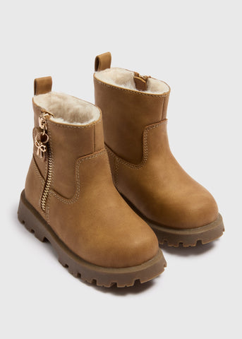 Girls Tan Tassel Zip Boots (Younger 4-12) C304394