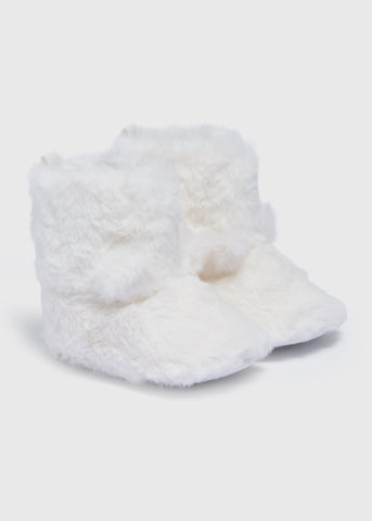 Baby Cream Faux Fur Slipper Boots (Newborn-18mths) C304411