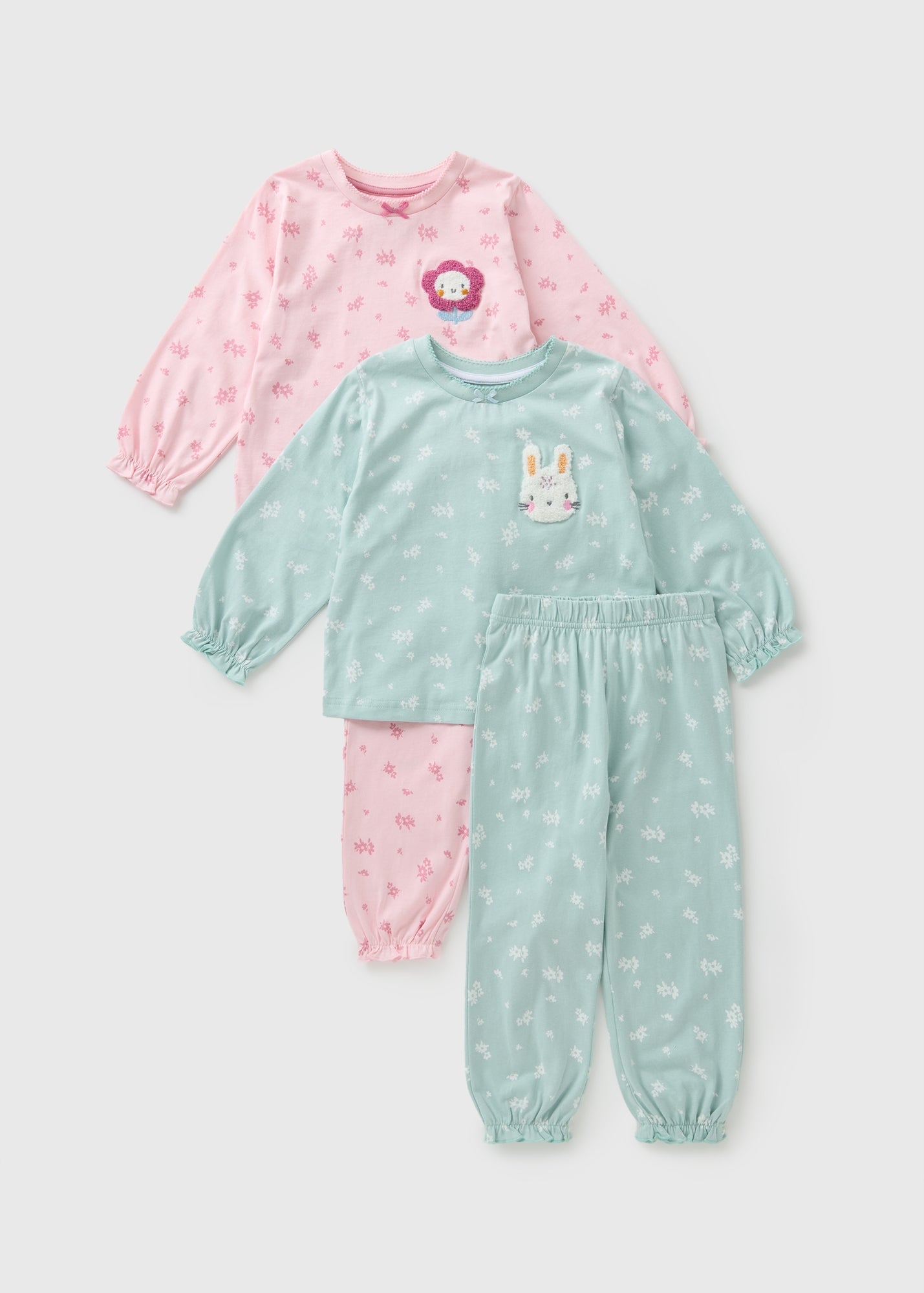 2 Pack Girls Pink Woodland Pyjama Set (1-7yrs) C173400