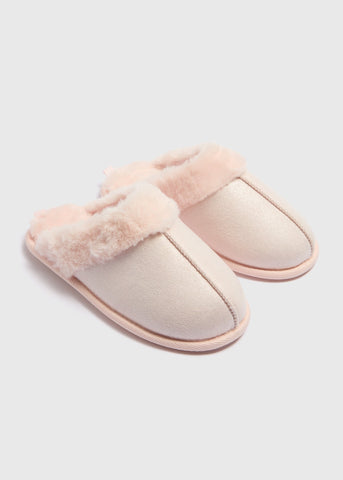 Girls Pink Snug Mule Slippers (Younger 10-Older 5) C304441