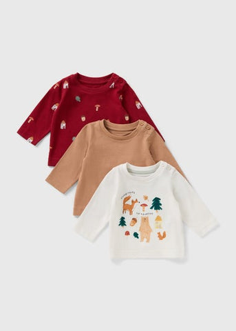 3 Pack Baby Multicolour Autumn Tops (Newborn-23mths) - Age 3 - 6 Months C321613