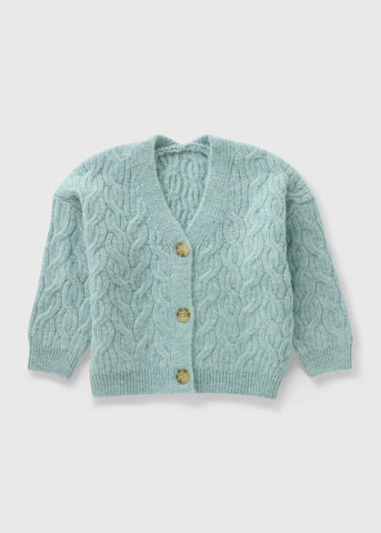 Girls Blue Cable Knit Cardigan (1-7yrs) C252643
