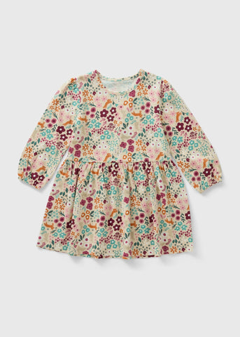 Girls Sage Green Floral Dress (1-7yrs) C101677