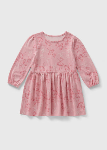 Girls Pink Ballerina Print Dress (1-7yrs) C101678