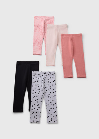 5 Pack Girls Multi Coloured Ballerina Leggings (1-7yrs) C269688