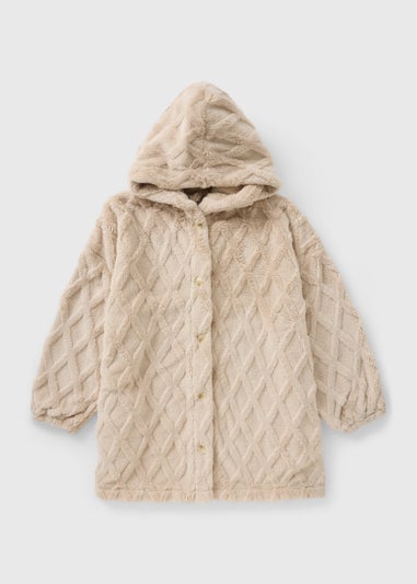 Beige Diamond Hood Cardigan F474520