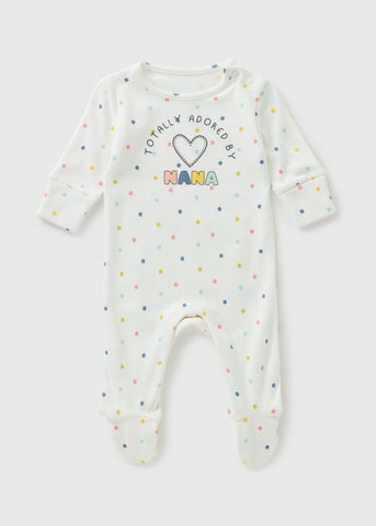 Baby Cream Nana Spot Sleepsuit (Newborn-18mths) C136754