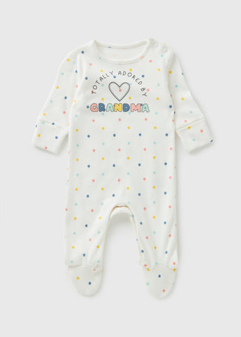 Baby Cream Grandma Spot Sleepsuit (Newborn-23mths) C136755