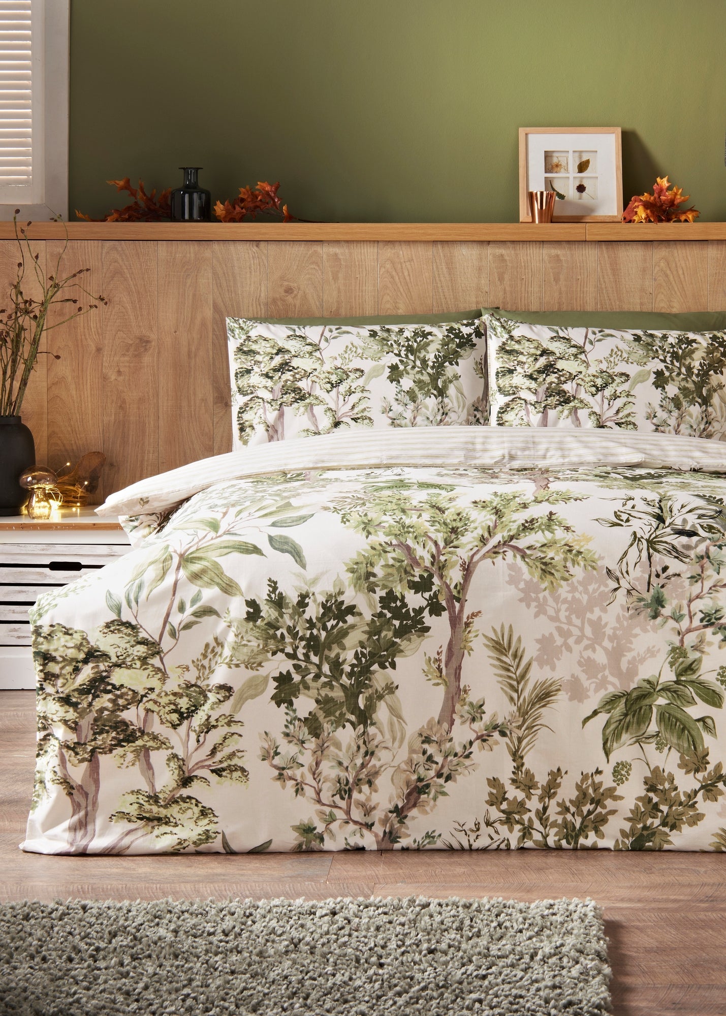 Green Woodland Toile Duvet Set M239153