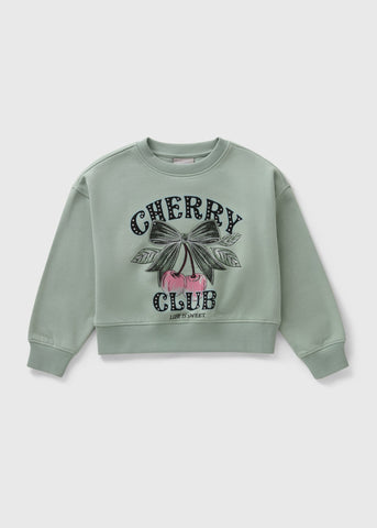 Girls Green Cherry Club Sweatshirt (7-15yrs) G325806