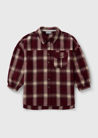 Girls Burgundy Check Shirt (7-15yrs) G325836