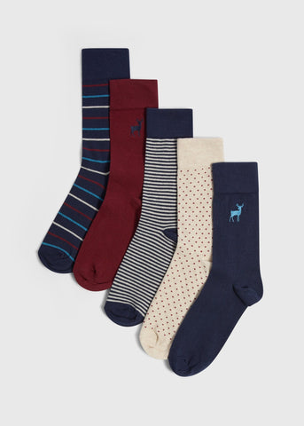 5 Pack Stag Design Socks M289443