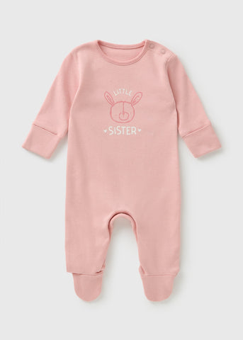 Baby Pink Little Sister Sleepsuit (Newborn-18mths) C136769