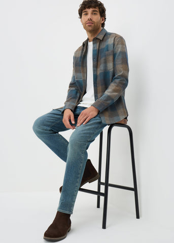 Navy Long Sleeve Grindle Checked Shirt M289407