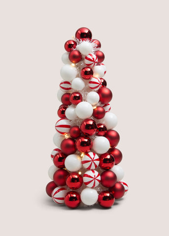 Red Candy Cane Lane LED Lit Bauble Tree M529882