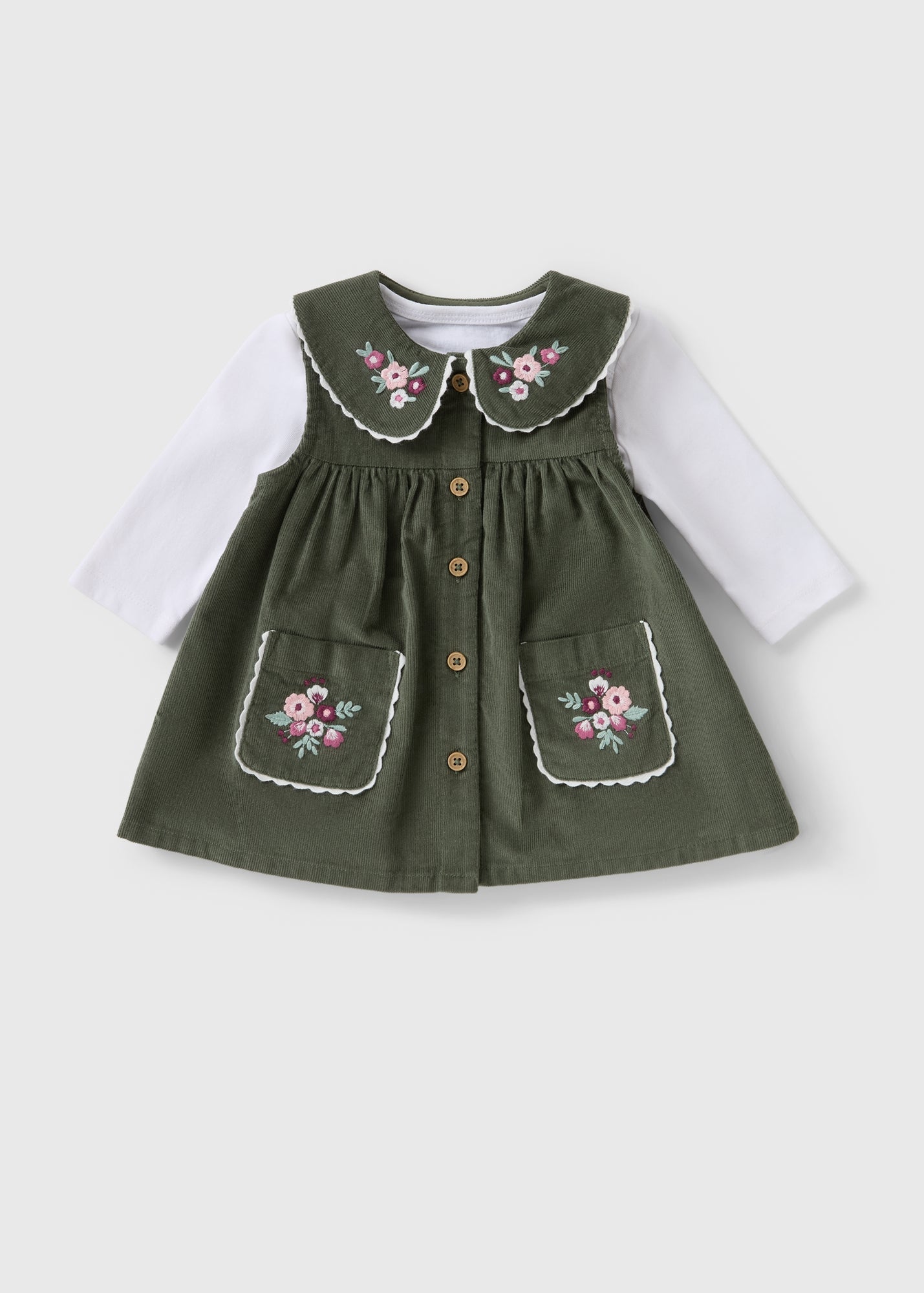 Baby Green Floral Pinafore & Top Set (Newborn-23mths) C321656