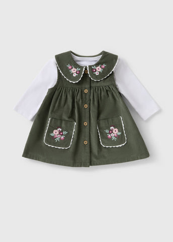 Baby Green Floral Pinafore & Top Set (Newborn-23mths) C321656