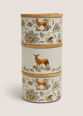 Woodland Stackable Canisters White M486108