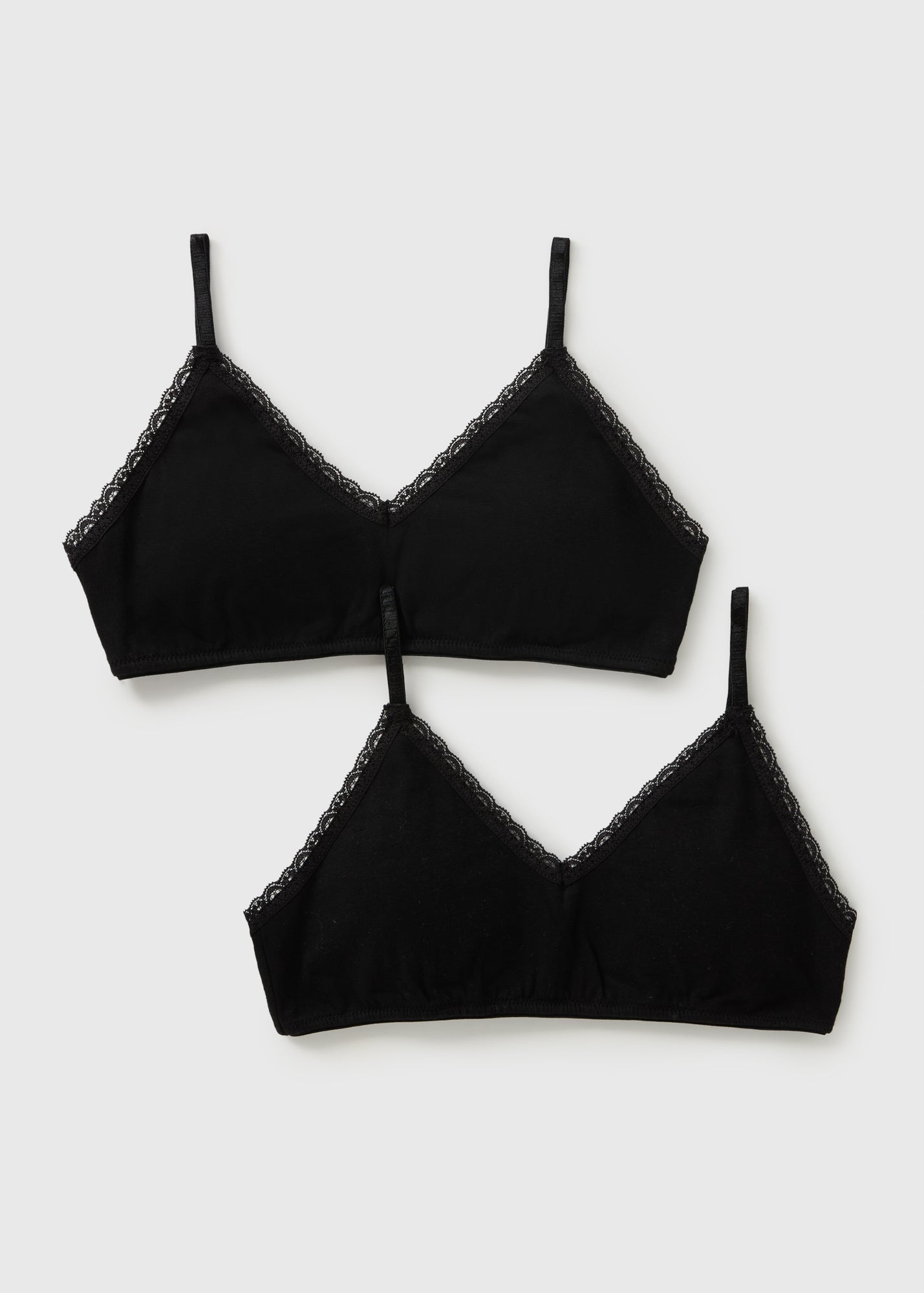 Girls 2 Pack Black Padded Crop Tops (8-13yrs) G370638