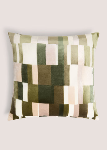 Green Colour Block Cushion M289932