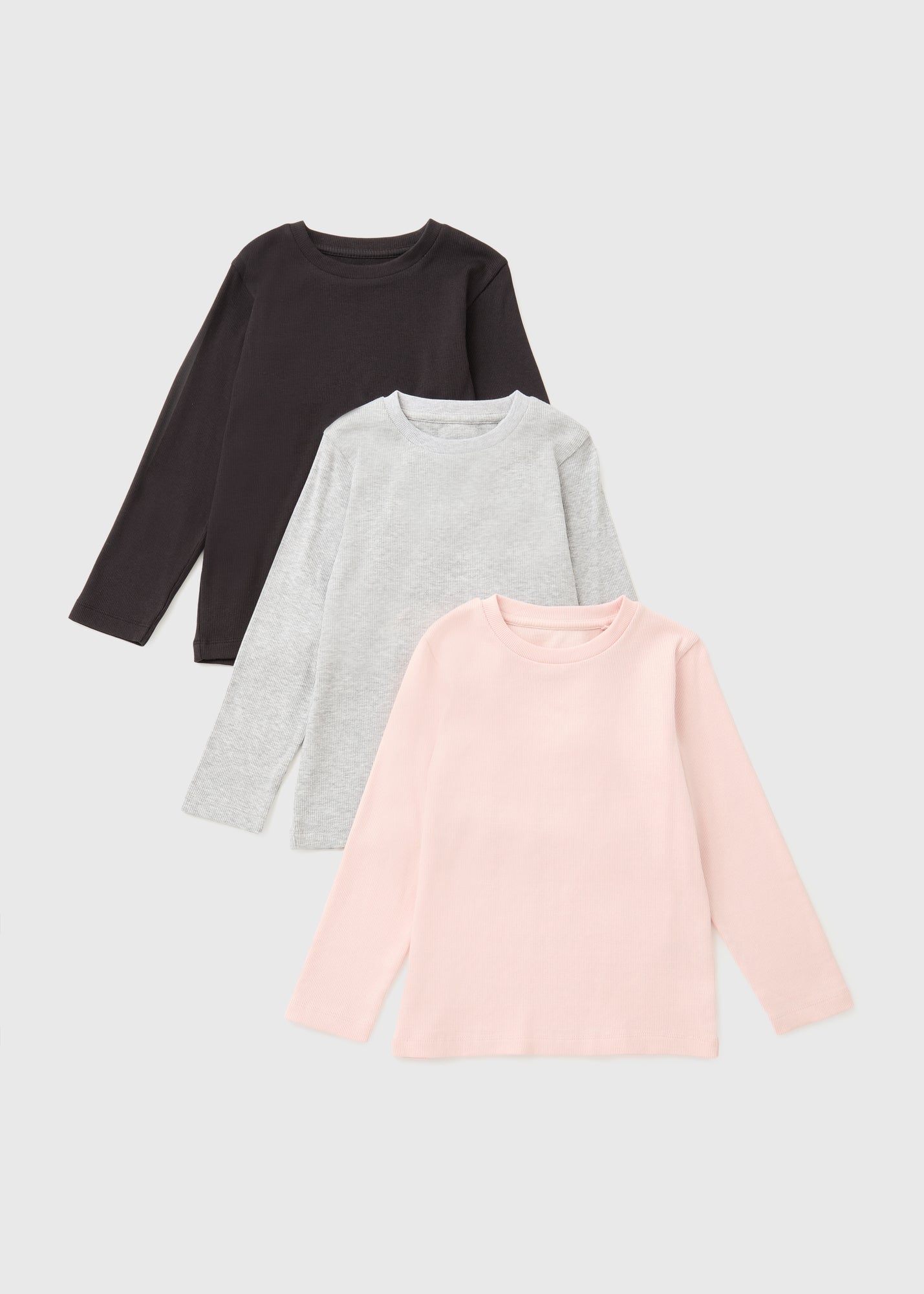 3 Pack Girls Pink Core Long Sleeve Tops (1-7yrs) C252649