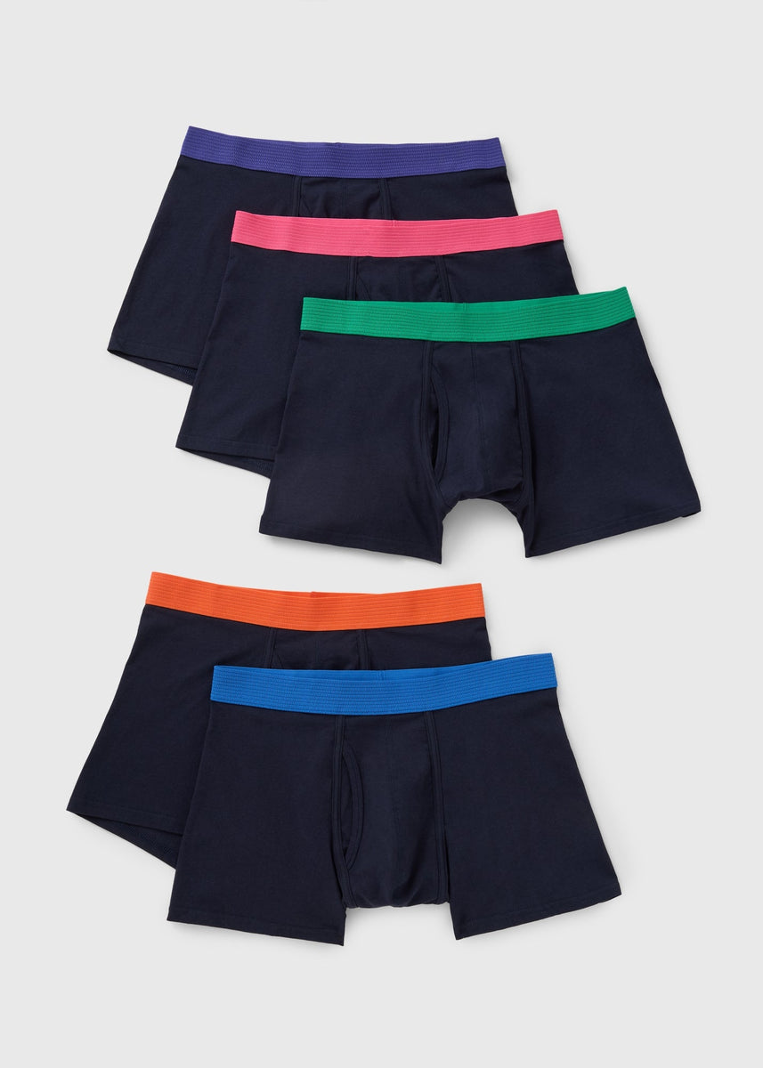 5 Pack Navy Neon Waistband Keyhole Boxers M921614 – Matalan-Malta