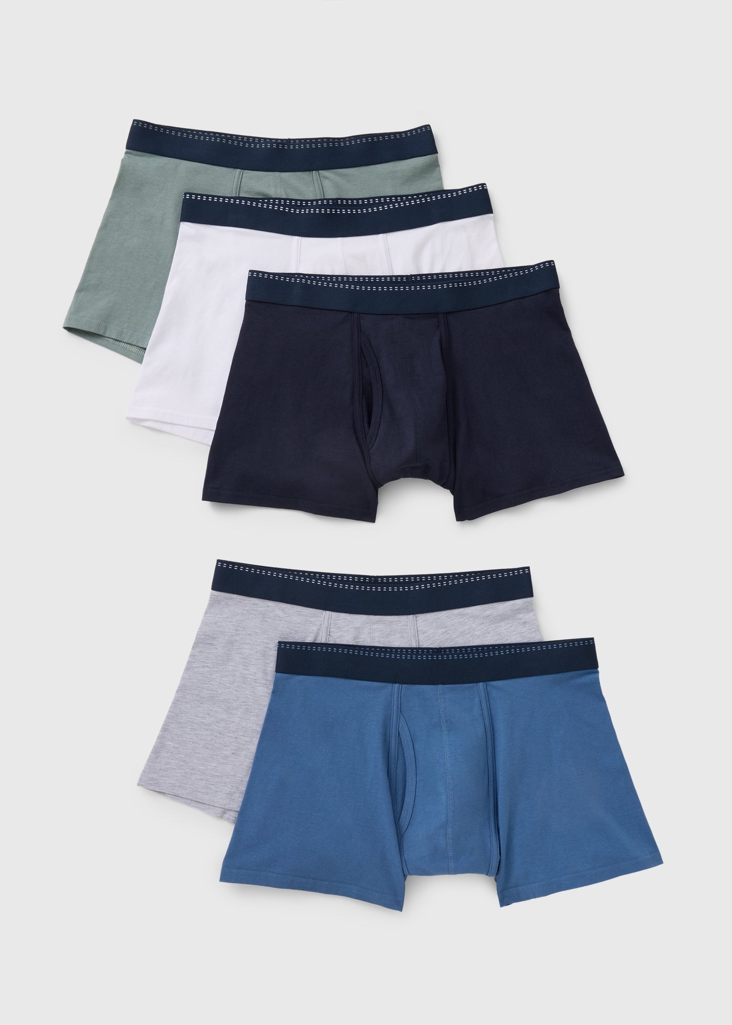 5 Pack Multi Colour Plain Keyhole Boxers M921616 – Matalan-Malta
