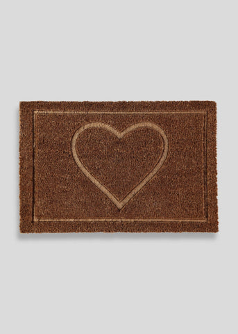 Embossed Heart Doormat (60cm x 40cm) Natural M481681