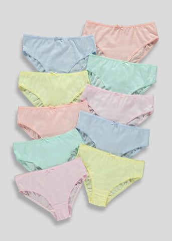 Girls 10 Pack Pastel Knickers (2-13yrs)  G370294