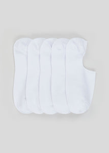 5 Pack White Invisible Socks  M212013